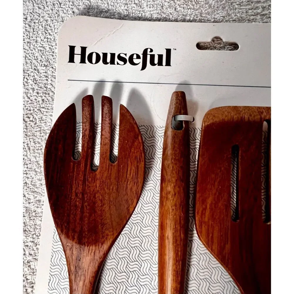 Houseful 4-Piece Acacia Wood Kitchen Tool Cooking Utensil Set New